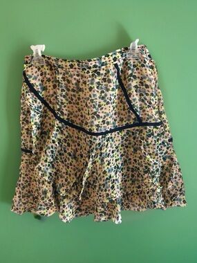 Coach Silk Floral Print Frill Mini Skirt size 2 NWT